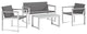 Silver Gray Triumph 4-Piece Outdoor Patio Aluminum Patio Conversation Set