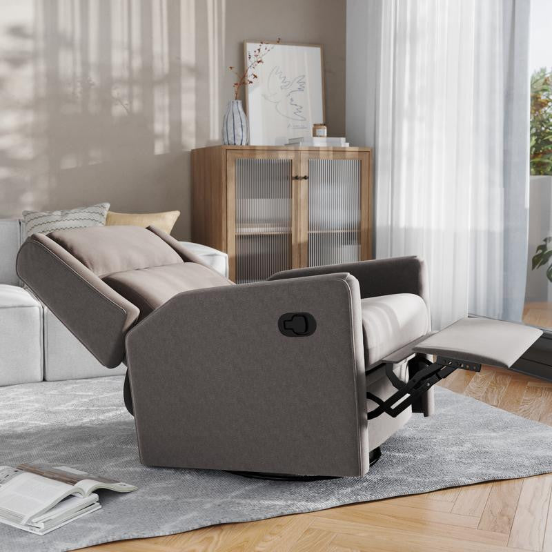 Cash Swivel Glider Rocker Recliner Chair, Dark Gray