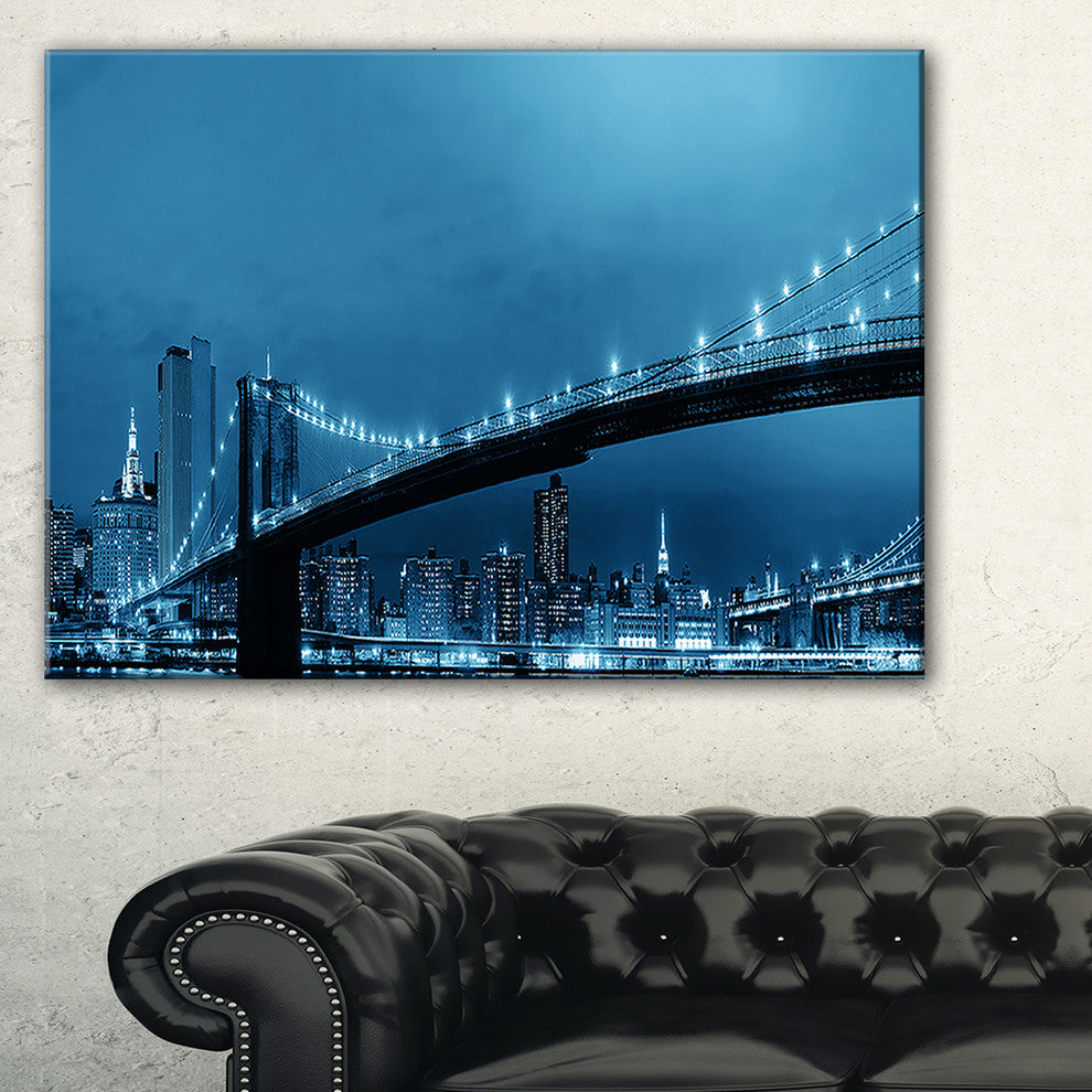 "Manhattan Downtown Urban View" Canvas Print32"x16"