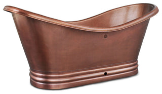Euclid 6' Copper Freestanding Bathtub With Overflow