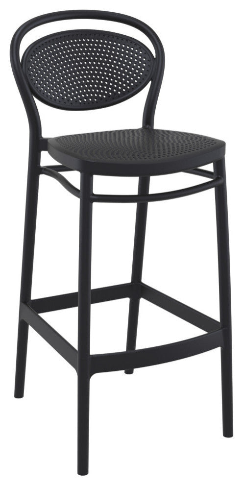 Vegas Marcel 5-Piece Bar Set With 39"-55" Extendable Black