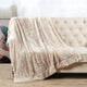 Double Sided Over-Sized Faux Fur Throw Blanket, Oatmeal, 70''x80''