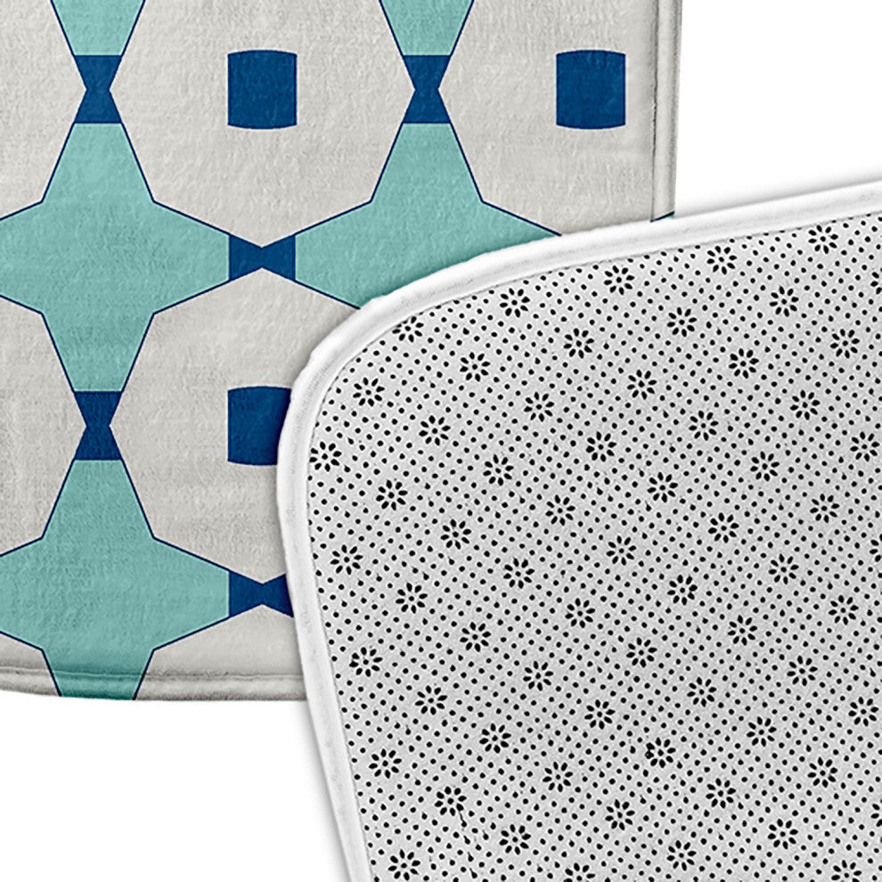 24" x 17" Button Up Bathmat, Light Blue