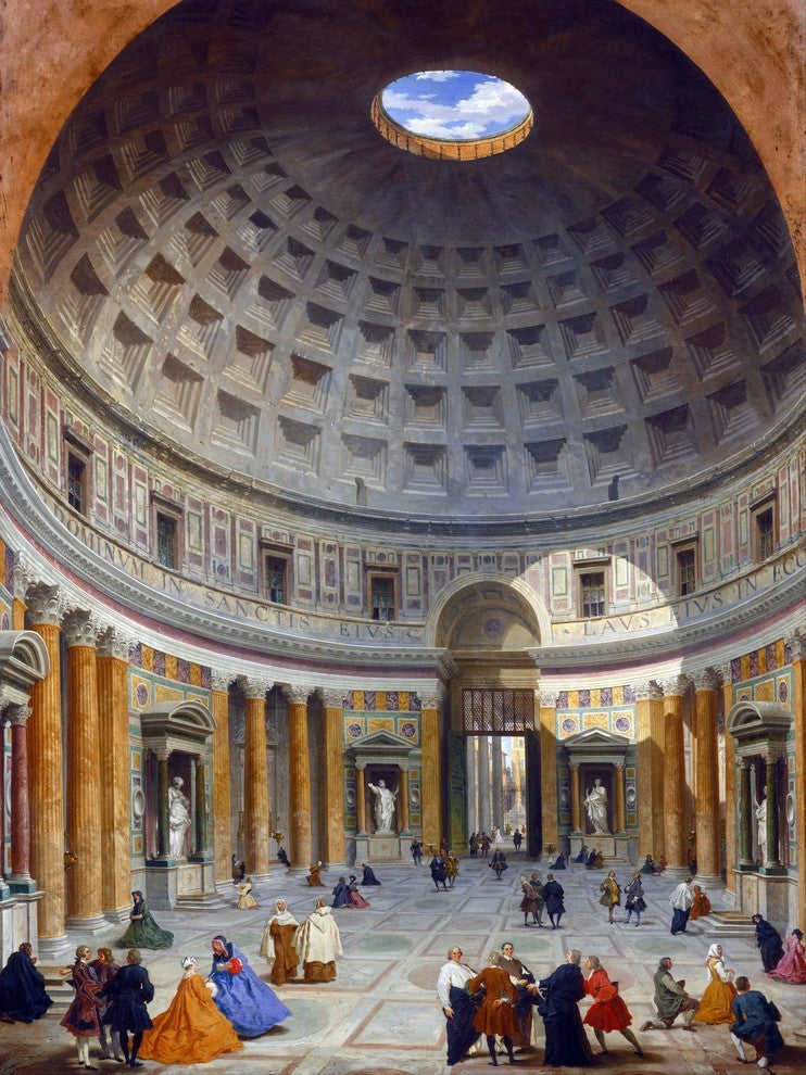 Tile Mural Museum Gallery Of Pictures Interior Of Pantheon, 6"x8", Matte