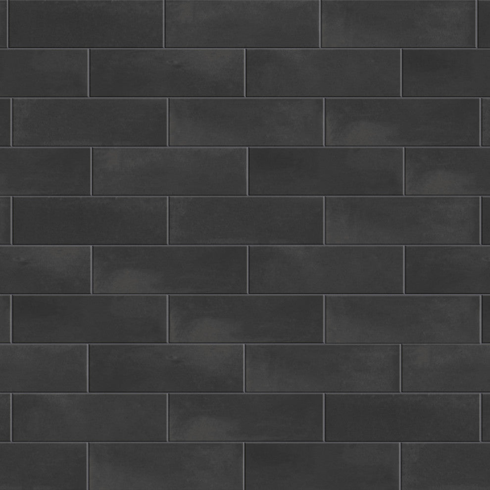 Coco Matte 2" x 5-7/8" Porcelain Floor and Wall Tile, Blk Hat