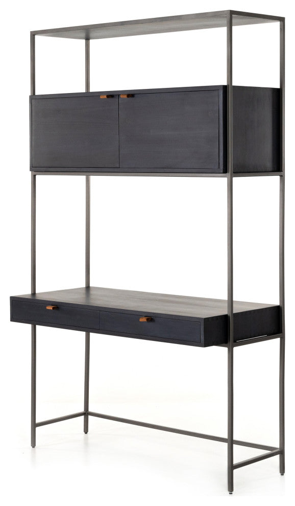 Trey Modular Wall Desk-Black Wash Poplar