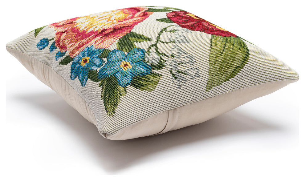 Marina Secret Garden Indoor/Outdoor Pillow Cream 18"x18"