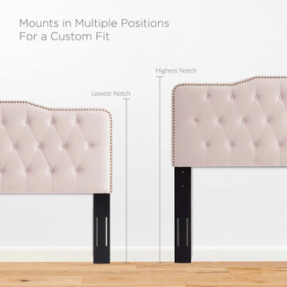 Sophia Tufted Performance Velvet Twin Headboard Pink