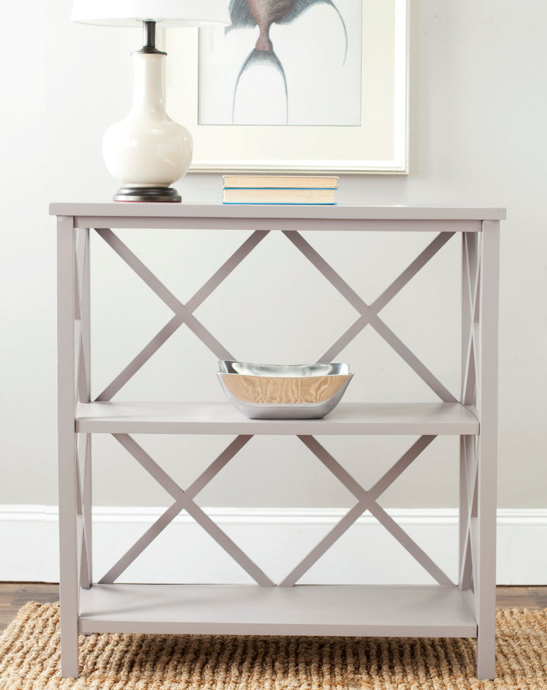 Safavieh Liam 2 Tier Open Bookcase, Quartz Gray