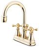 Kingston Brass 4" Centerset Bathroom Faucet, Polished Brass
