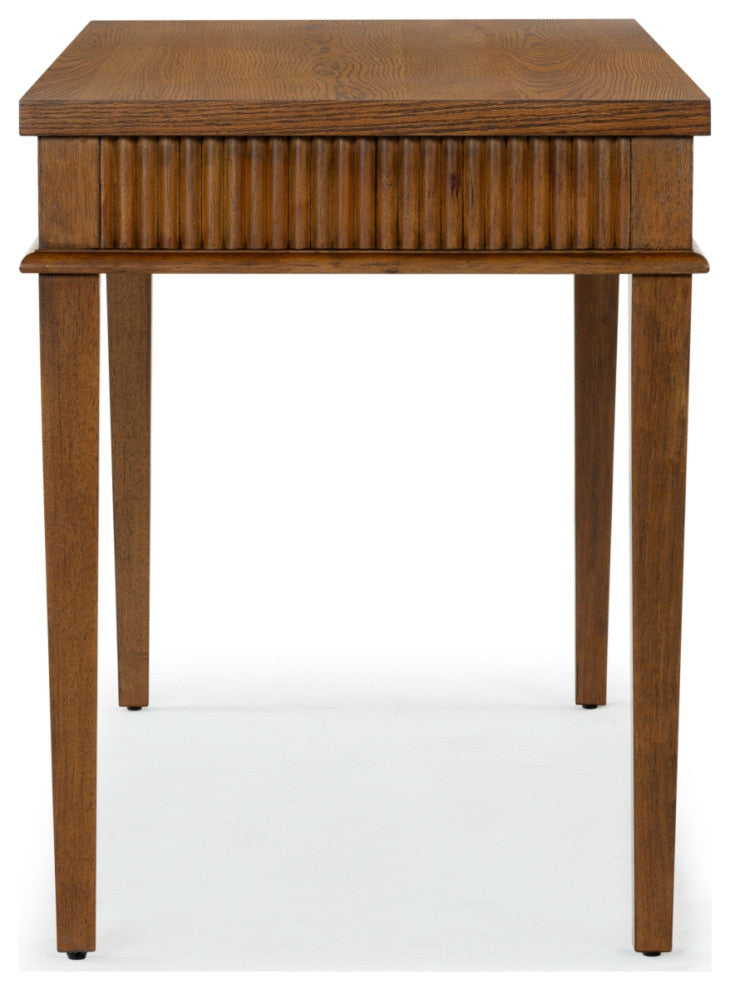 Safavieh Couture Shelbie 1 Drawer Reeded Desk, Medium Oak/Black