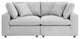 Commix Down Filled Overstuffed 2-Piece Sectional Sofa Set, Light Gray