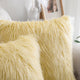 Mongolian Faux Fur Pillow Shell Set, Pineapple Slice, 20"x20"