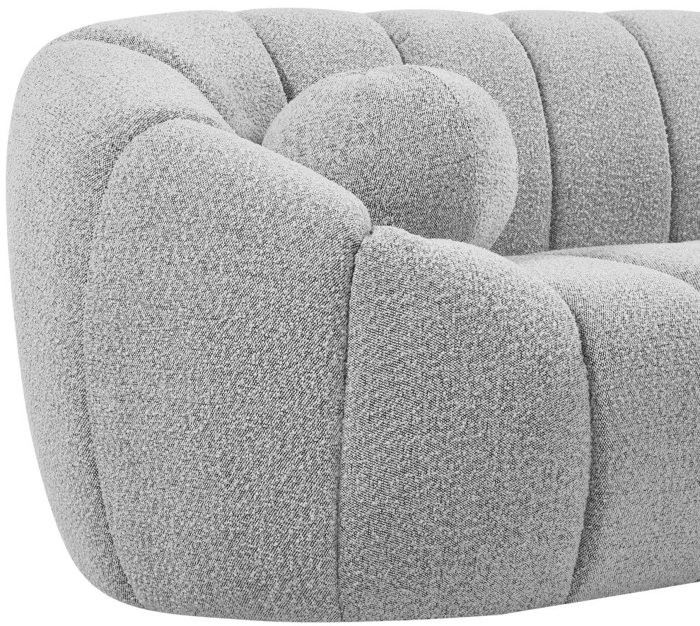 Elijah Boucle Fabric Upholstered Sofa, Grey