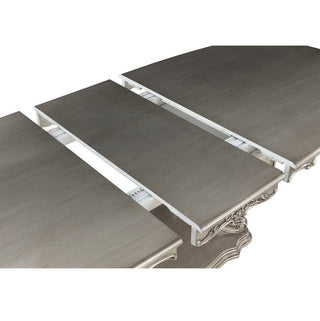 Ariadne Dining Table With Pedestal, Antique Platinum Finish