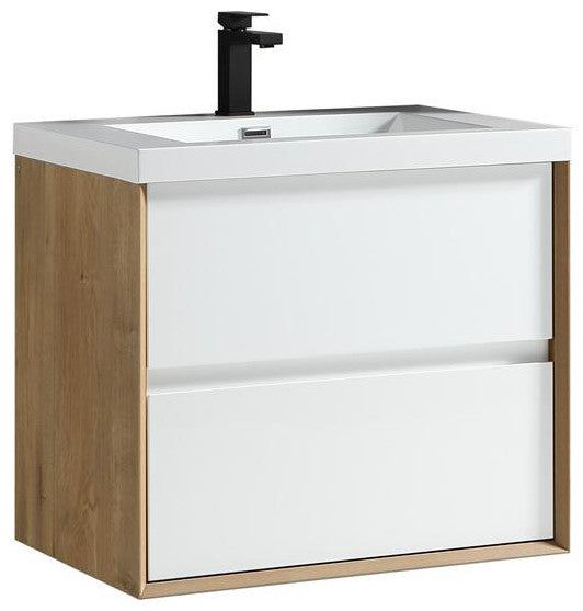 Ashley 24'' Floating Vanity, Acrylic Top, Gloss White