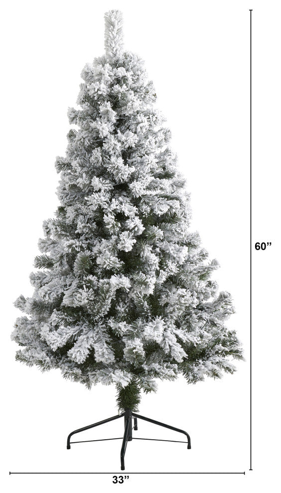 5' Flocked West Virginia Fir Artificial Christmas Tree