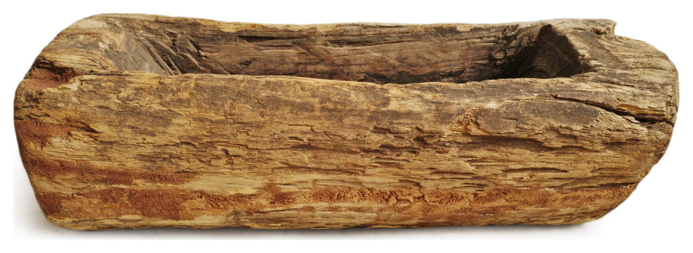 Consigned Old India Wood Log Trough 2
