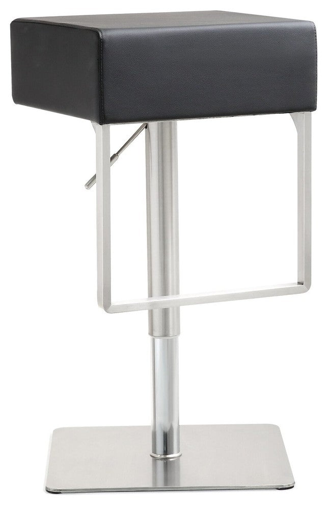 TOV Furniture Seville Black Stainless Adjustable Barstool