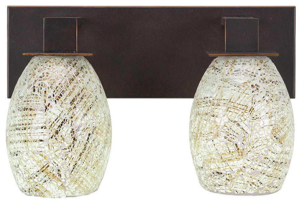 Apollo 2-Light Bath Bar, Dark Granite/Natural Fusion