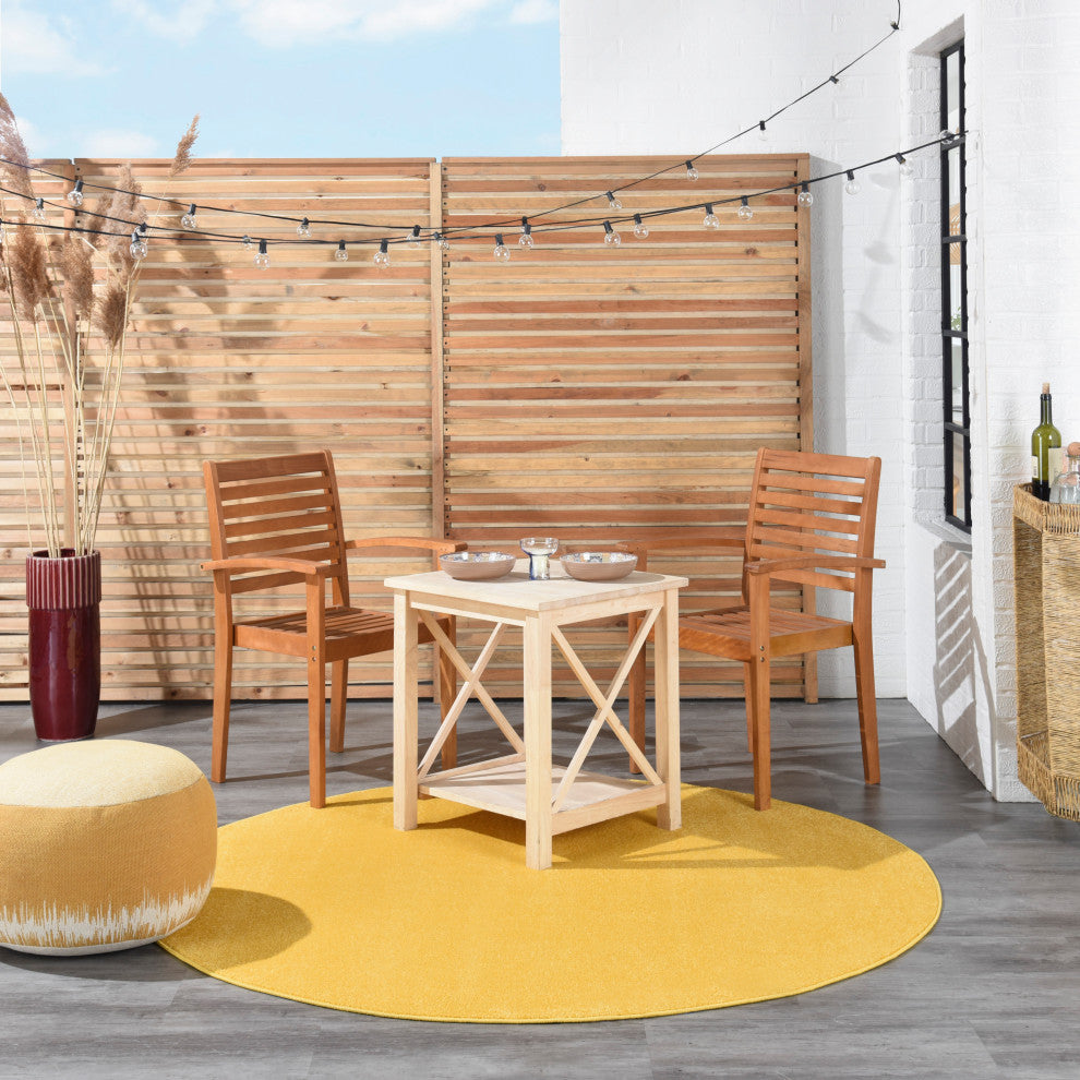 Nourison Essentials 6' x Round Yellow Outdoor Area Rug