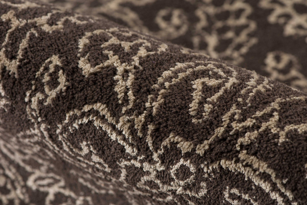 5" X8" X 0.5" Gray Wool Area Rug