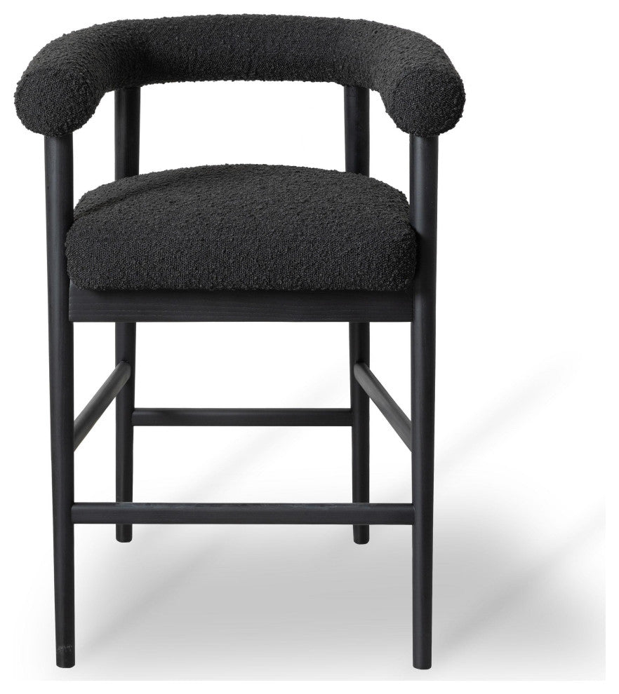 Spara Boucle Counter Stool, Black
