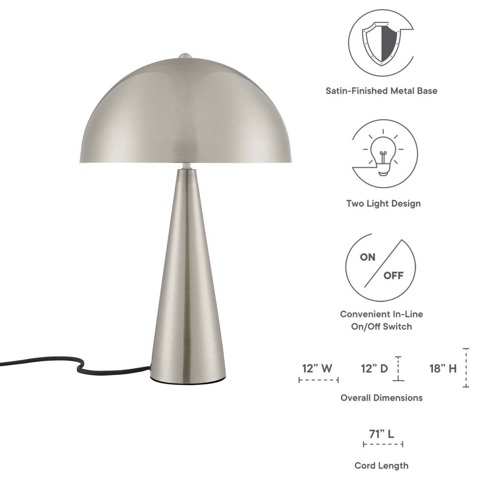 Selena Metal Table Lamp, Satin Nickel