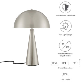 Selena Metal Table Lamp, Satin Nickel