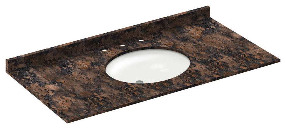 49x22 Baltic Brown Granite Vanity Countertops, 8 Faucet Spread