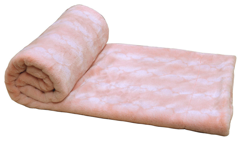 Ballys Faux Fur Throw and Pillow Shell Combo, Rose Quartz, 60"x80"