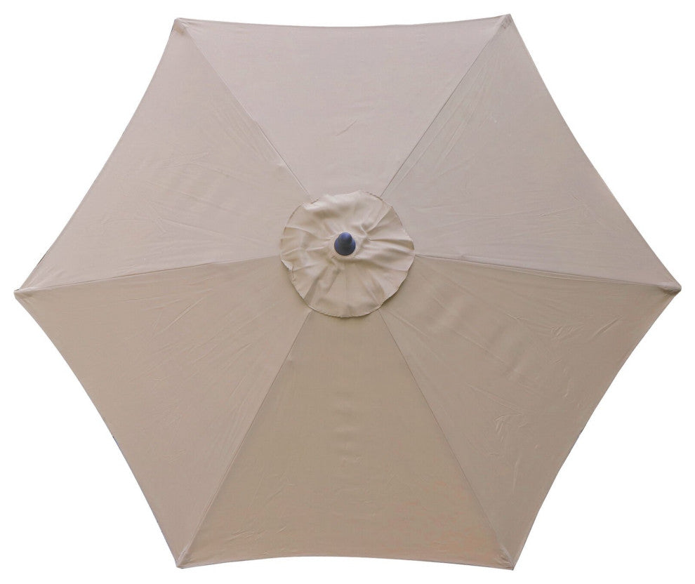 8' Outdoor Patio Steel Market Umbrella With Push Button Tilt and Crank, Khaki