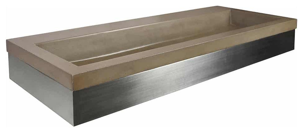 48" Zaca Vanity Base with NativeStone Trough in Earth