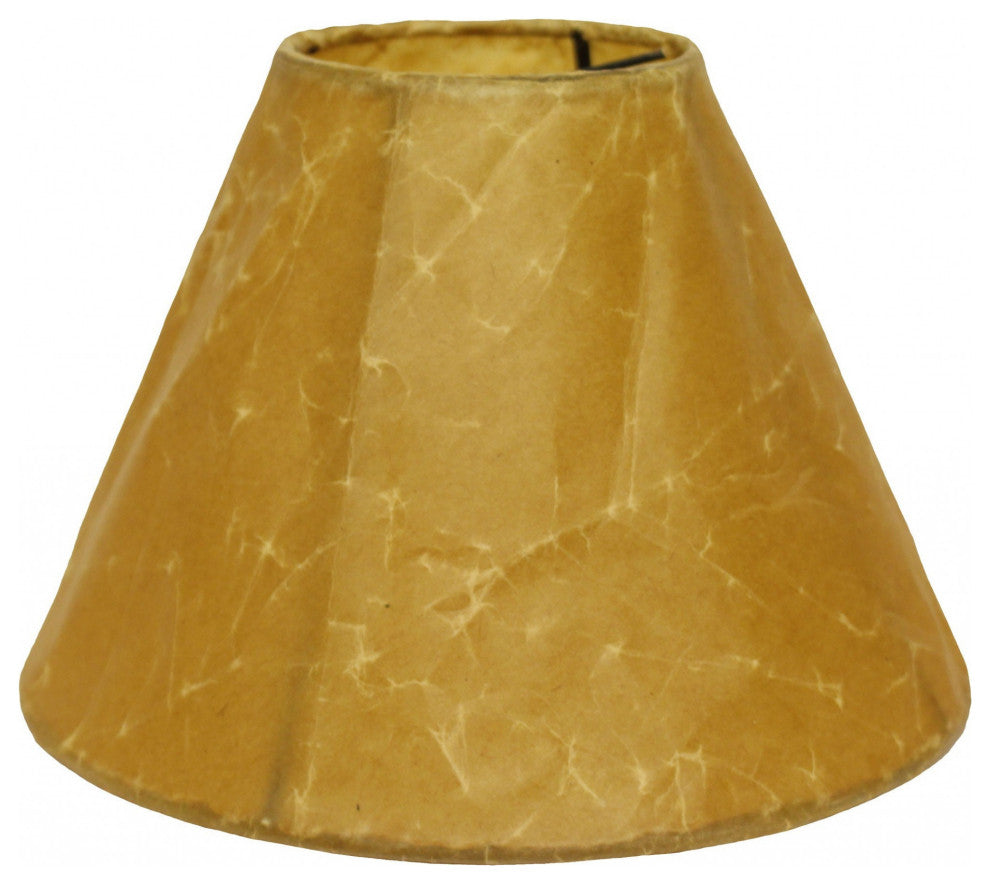 10" Brown Slanted Empire Crinkle Oil Paper Lampshade