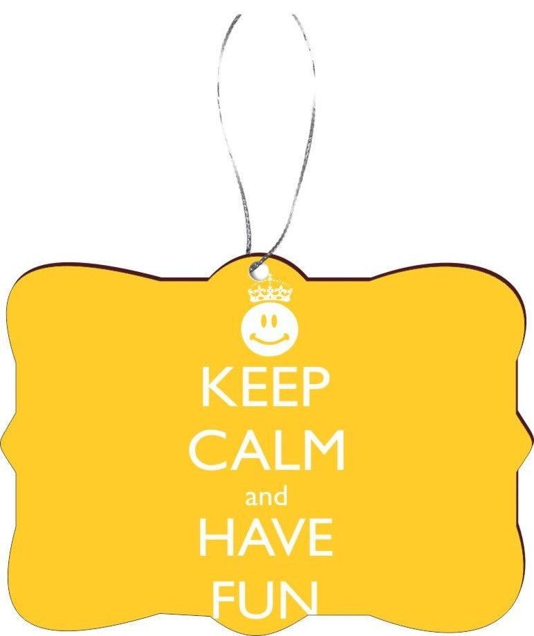 Keep Calm and Have Fun Design Rectangle Christmas Tree Ornament