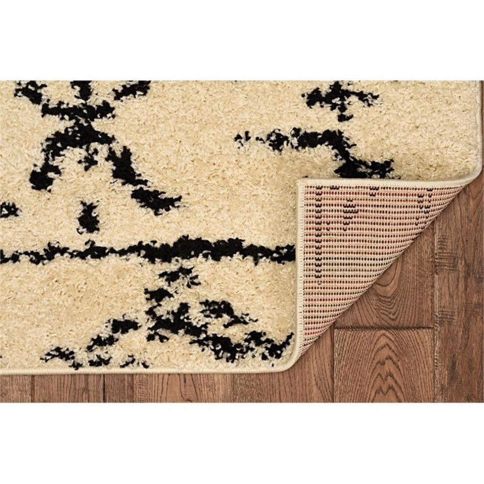 Linon Moroccan Atlas Power Loomed Polypropylene 3'x5' Rug in Ivory