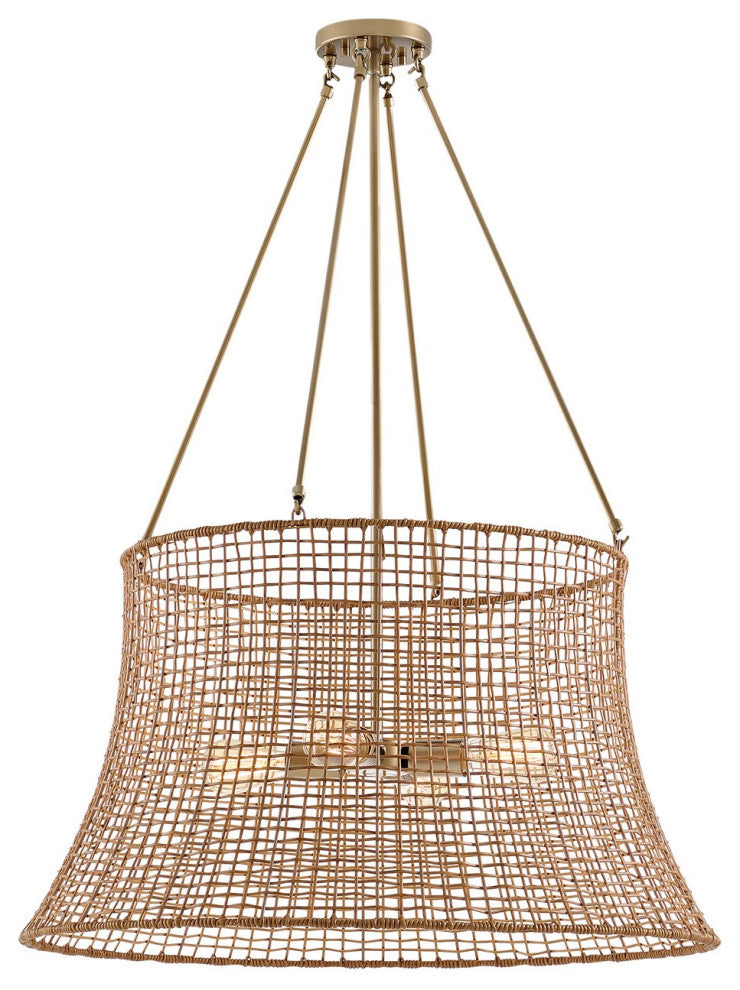 Longleaf 4-Light Outdoor Chandelier, Burnished Brass