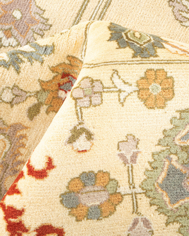 Budaun, One-of-a-Kind Hand-Knotted Area Rug Ivory, 9'2"x12'2"