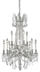 Elegant Rosalia Dining Room Light, Pewter Finish With Royal Cut Crystal