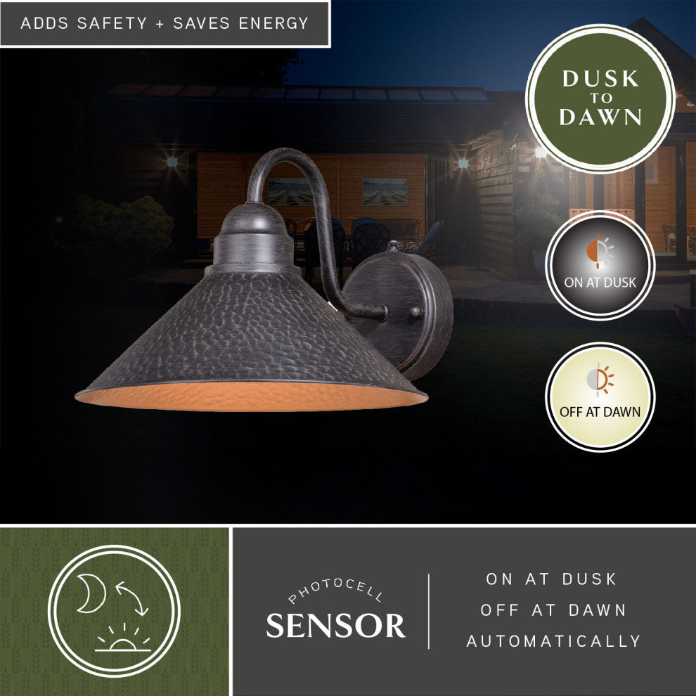 Outland 12" Outdoor Wall Light Aged Iron and Light Gold