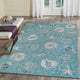 Carmel Shells Indoor/Outdoor Rug, Aqua, 6'6"x9'3"