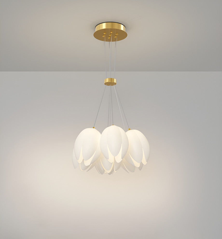 Idro | Modern Ceiling Chandelier in the Shape of Flower for Bedroom, Dining Room, 7 Heads, Trichromatic Light