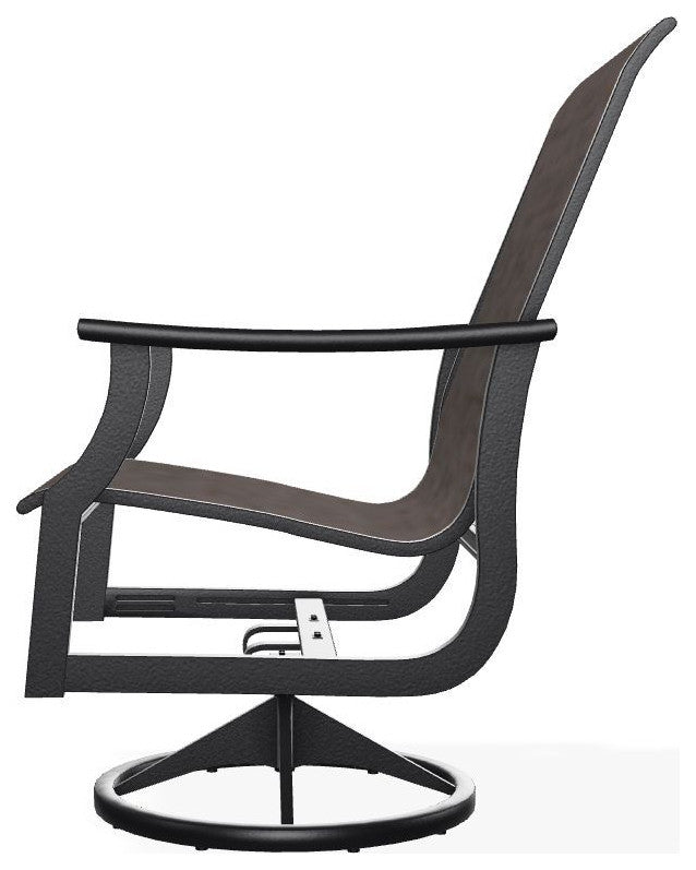 St. Catherine Sling Outdoor Swivel Rocker, James/Black