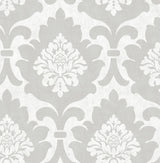 Osbourne Silver Damask Wallpaper