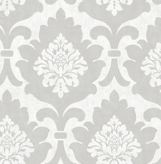 Osbourne Silver Damask Wallpaper