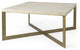 Light Brown Wood and Metal Coffee Table