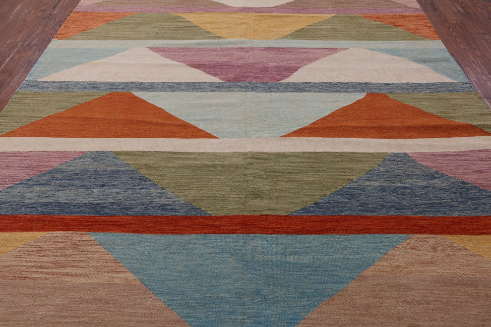 Kilim Flat Weave Wool On Wool Rug 9' 4" X 12' 0" - Q12601