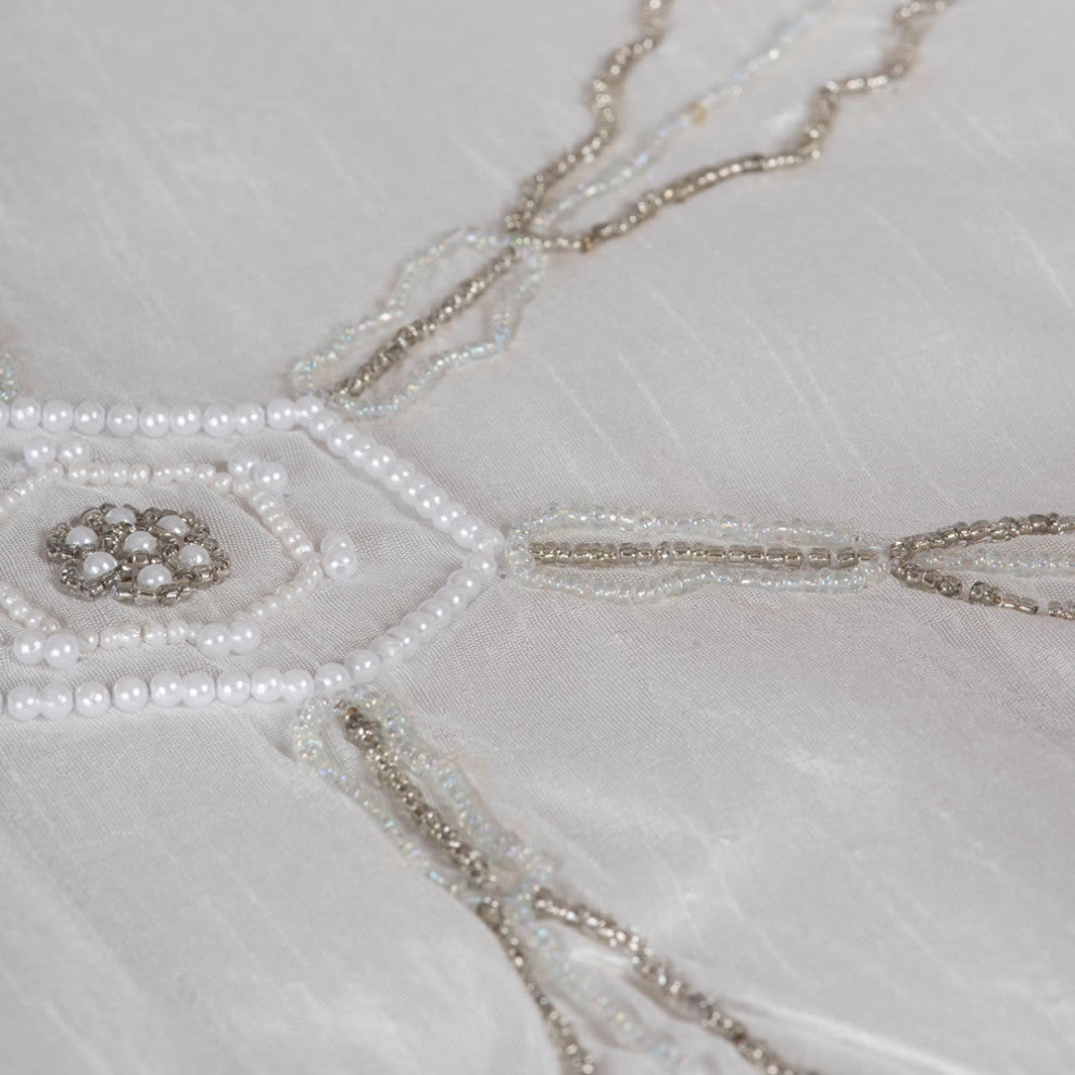 Vickerman Beaded Snowflakes, 18" X 18", Pillow