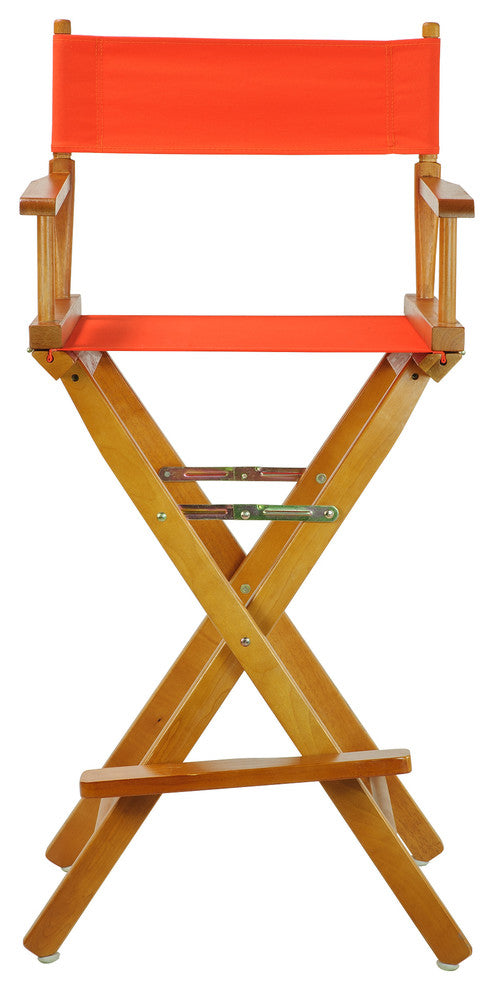 030" Director's Chair Honey Oak Frame-Orange Canvas