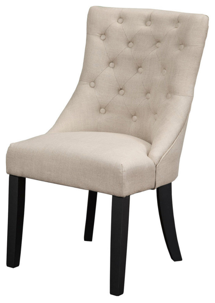 Prairie Set of 2 Upholstered Side Chairs, Cream Linen